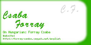 csaba forray business card